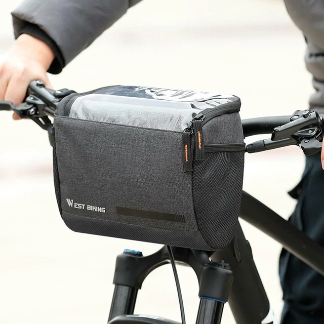 Panier à vélo en osier blanc : panier à provisions pour guidon Panier à vélo en osier blanc : panier à provisions pour guidon