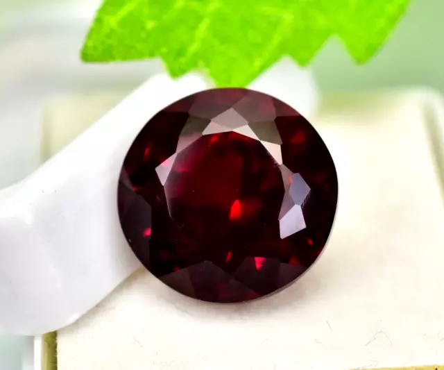 15 Ct Natural Blood Red Almandine Garnet Round Cut Certified Loose Gemstone