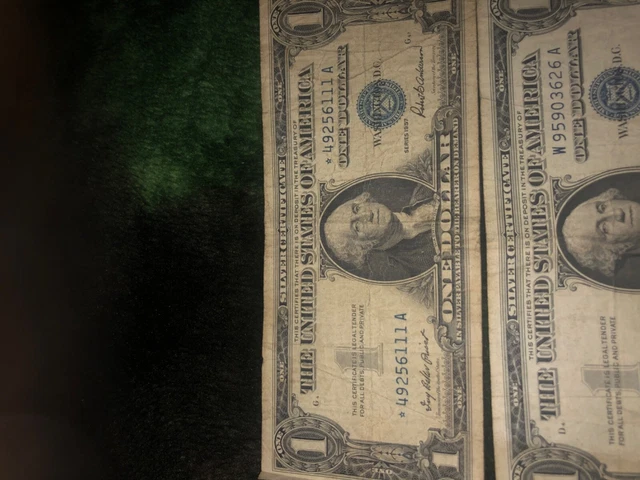 1 x 1957 US $1 SILVER CERTIFICATE ONE DOLLAR BILLS BLUE SEAL GEM CRISP UNCIRC.
