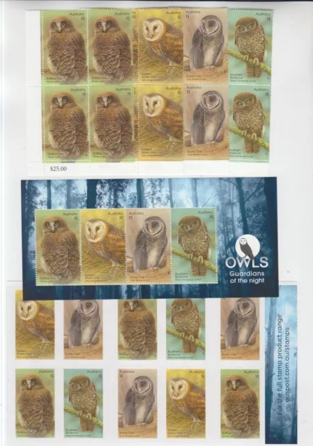 2016 Owls Muh Stamps & Minisheet (Jd6656)