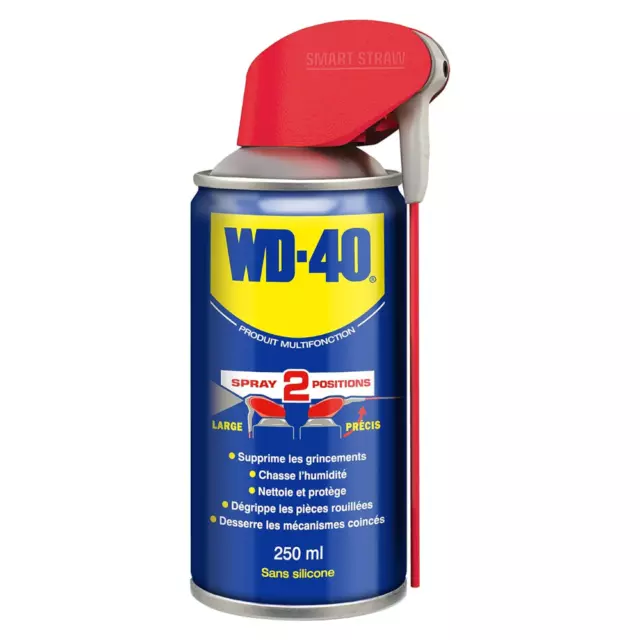 Spray lubrifiant dégrippant WD40 Double Position 250 ml