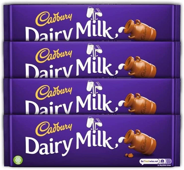 CADBURY DAIRY MILK original Chocolate big Bars 4 pack of 300g £14.35