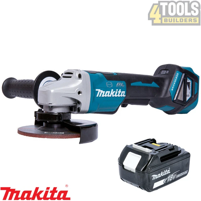 Smerigliatrice Angolare 18V Con Batteria 5.5Ah - Compatibile Makita DGA517Z, 125mm, 16 Accessori Inclusi