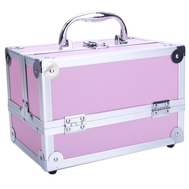 9" Handle Aluminum Makeup Train Case Jewelry Box Cosmetic Storage Organizer New