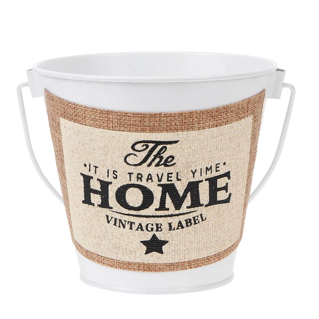 Rustic Metal Pitcher Iron Bucket Flower Pot Table Vase Desktop