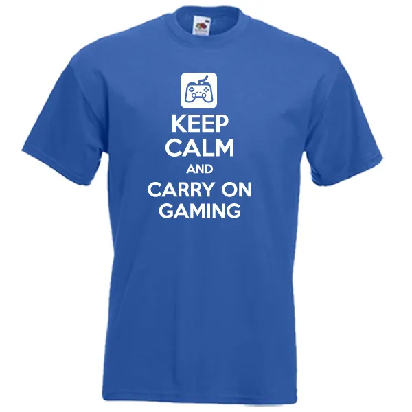 KEEP CALM carry on GAMING playstation gamer computer video game men boys t-shirt