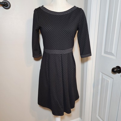 Max Studio Black Fit and Flare Dress, Womens Size XL, Polka Dot, Stretch