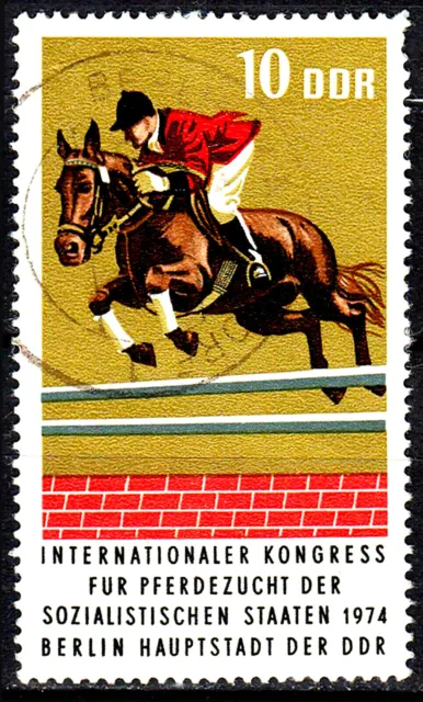 Deutschland DDR gestempelt Sport Pferdesport Springreiten Jahrgang 1974 / 1307
