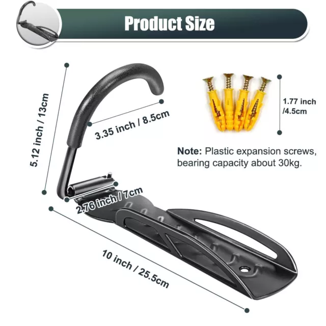 Garage Wall Mount Vertical Bike Rack Hook Holder Bicycle Hanger Storage System