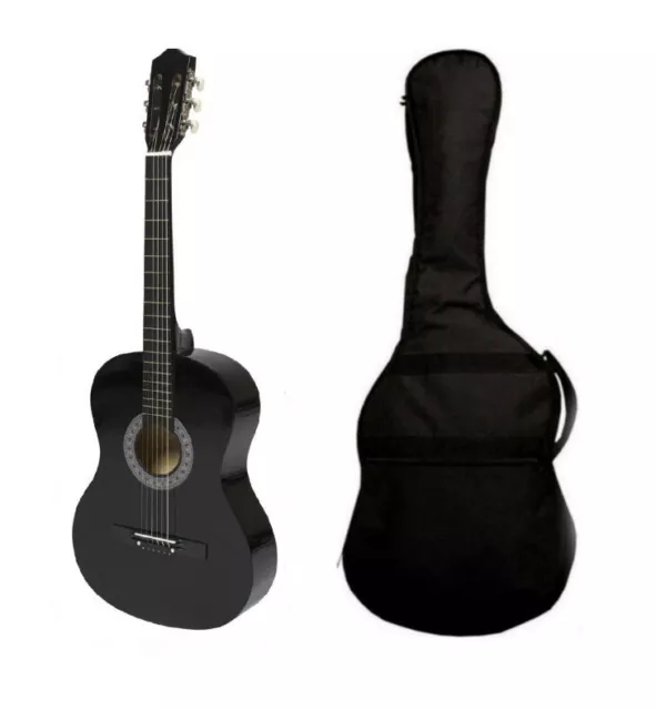 Chitarra Classica 4/4 Mancina Nera per Studenti Scuole TOP Offerta