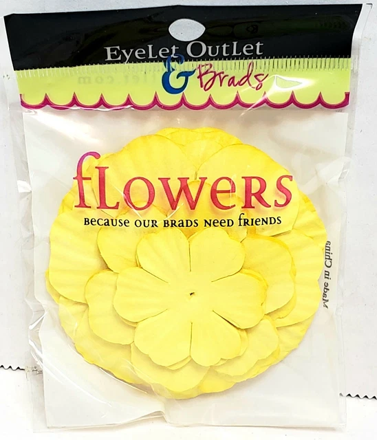 Salida de ojales y brads flores amarillas de 40 piezas
