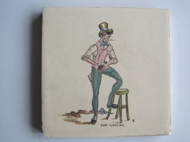 Vintage 4 1/8" Rhotico Tile - Sam Weller (Dickens Pickwick Papers)- Rosalind Ord