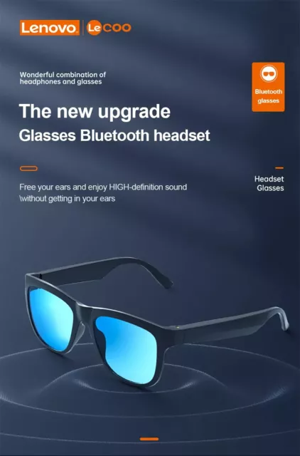 Lenovo Lecoo C8 Smart Glasses Wireless Bluetooth Sunglasses NEW Mens Womens