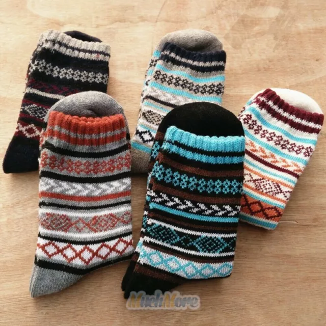 Merino Wool Socks Men Winter Warm Thermal Crew Sock Warm Soft Thick Mid Calf US