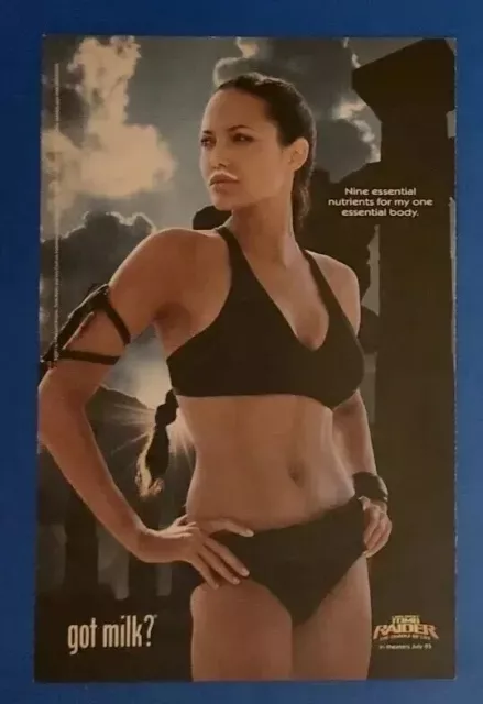 Tomb Raider Angelina Jolie Got Milk? 2003 Trade Print Magazine Ad