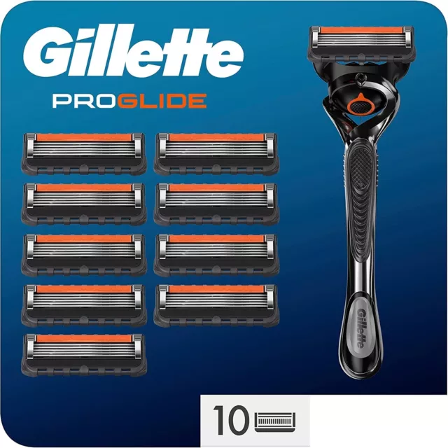 Pack 10 Lames GILLETTE ProGlide Lot Recharge de Rasoir Fusion 5 Gilette ORIGINAL