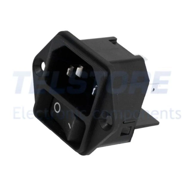 1pcs  DC11.0001.003 Connettore di alimentazione AC IEC 60320 presa maschio 12A D