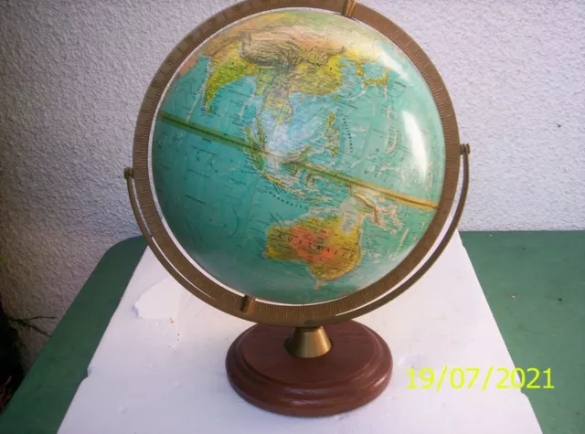 Globe terrestre vintage mappemonde lumineuse Scan Globe Danemark