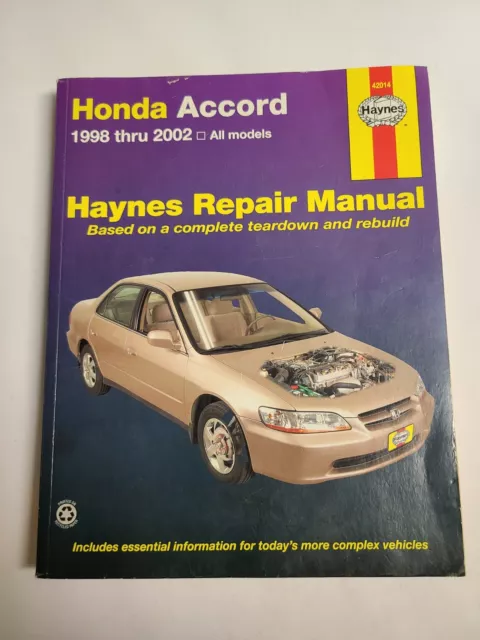 Honda Accord 1998-2002 Shop Service Repair Manual Wiring Diagrams Engine Guide