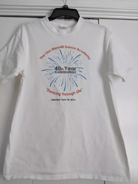 The Lisa Mennilli Dance Academy 40th Year Celebration Tshirt Size Medium White