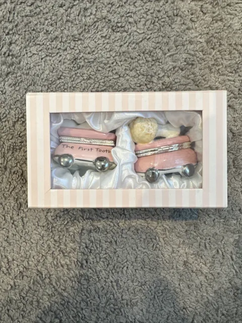 MUD PIE “ PRINCESS” First Tooth/First Curl Treasure Box set.Nordstrom. Pink