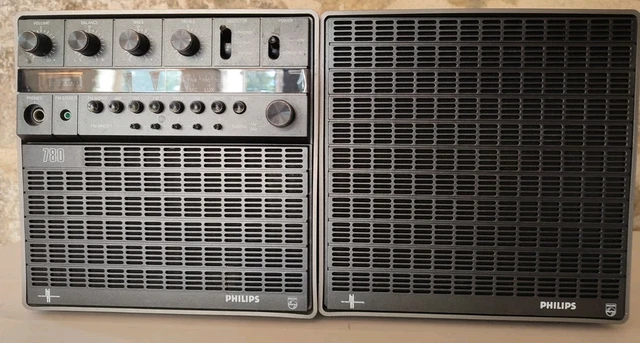 Chaîne Hifi Philips Vintage Années 1980 – Noir – Avec Lecteur CD – Fonctionne