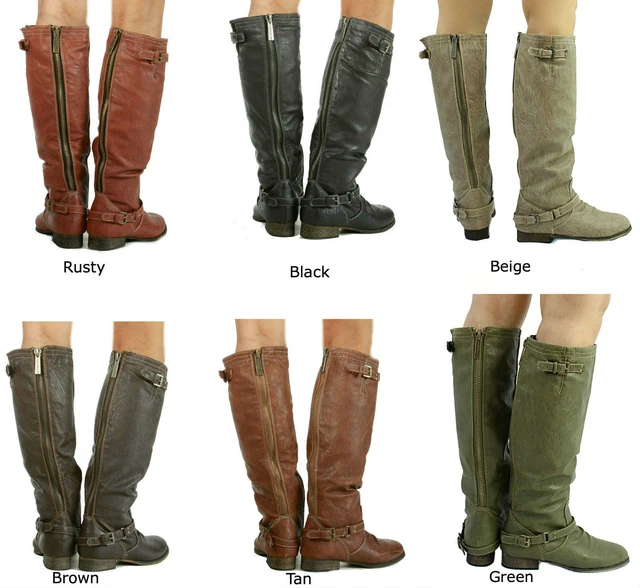 New Women's Breckelle's Outlaw 11 Buckle Knee high Riding Boots Size 5.5-11