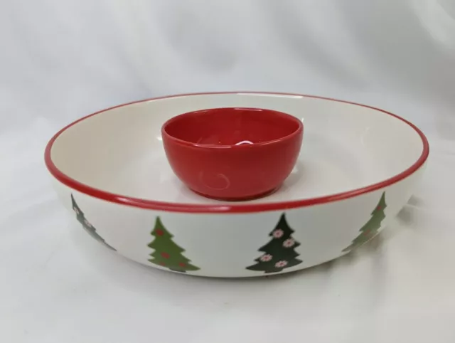 Tazón de plato de verduras Harry David Christmas Chip Dip 2007