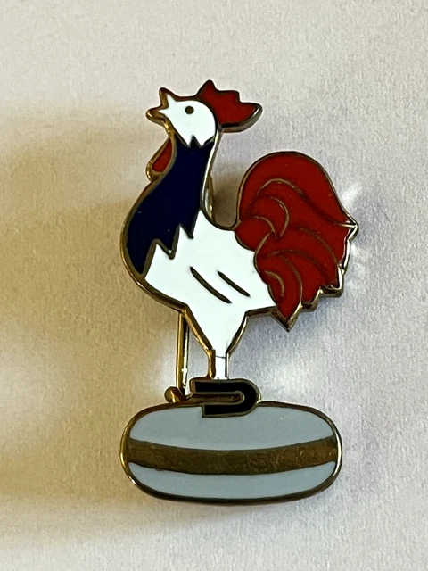 Pin's Curling Coq Tricolore / Badge / Insgne / France / Bleu Blanc Rouge / Pins