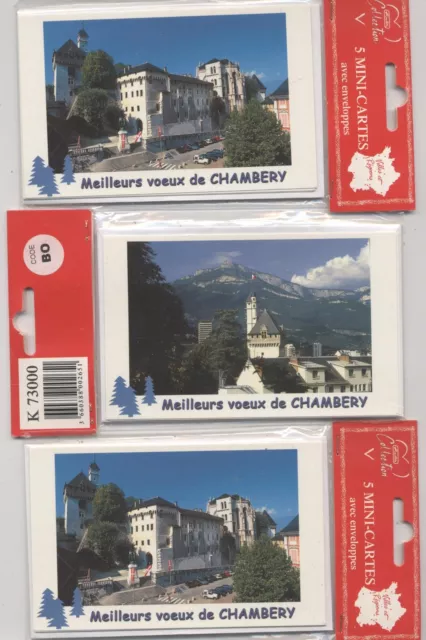 Lot De 15 Mignonnettes Cartes Meilleurs Voeux De Chambery + Enveloppes Bon Annee