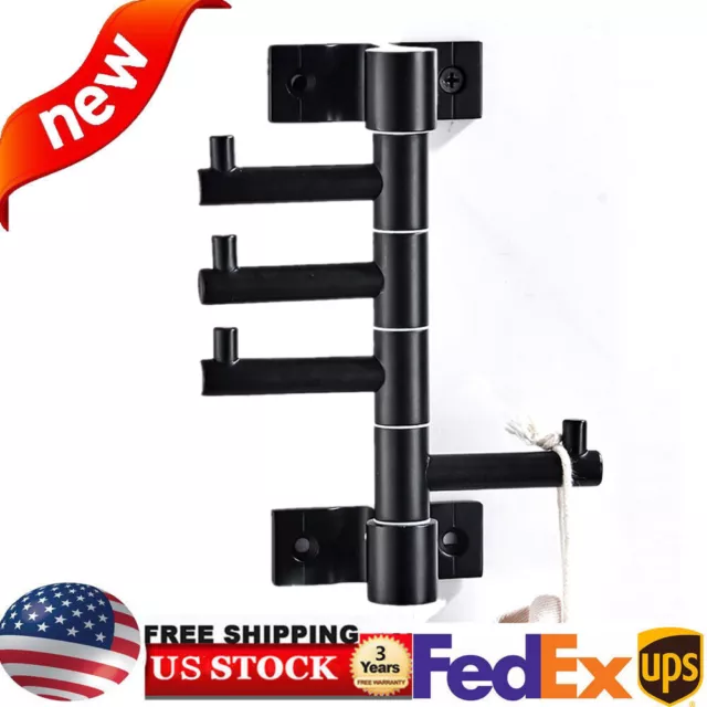 4 Arm Towel Rack Metal Wall Mounted Rotating Coat Hooks Heavy Duty Clothes Hooks