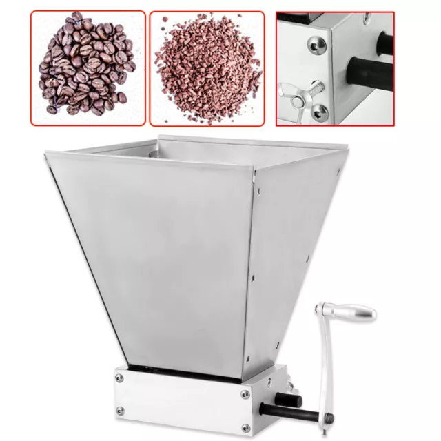 Grain Grinder Cereal Food Mill  Machine Malt  Pulverizer w/2 Rollers DHL