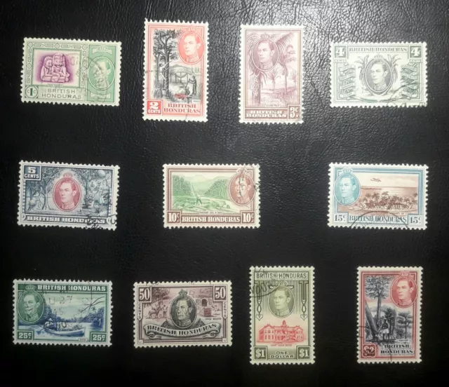 BRITISH HONDURAS 1938 fine used set to $2. sg150-160. QP36