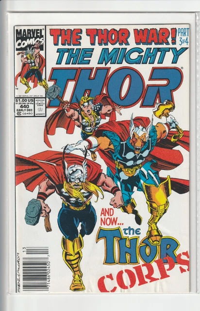 The Mighty Thor # 440 1st Team Appearance Thor Corps Marvel 1991 VF/NM