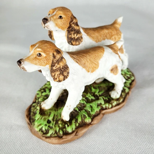 Home Interiors Spaniel Dogs Figurine Endearing Companions Ceramic Retired 2001