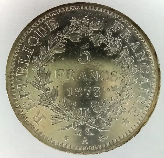 Moneta argento 5 franchi 1875 K Francia SPL, silver coin VF conservazione Otima