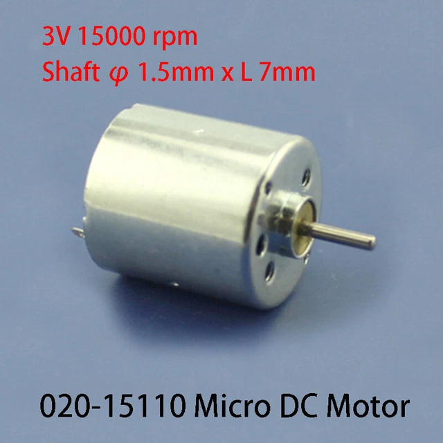 020-15110 Micro DC Motor 3V 15000 rpm Toy DIY Electric Motors Shaft φ1.5mm L 7mm