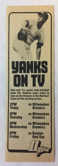 1981 11 Alive TV Ad ~ New York Yankees Su ~ Santo Mucca ! It's Grande Slam