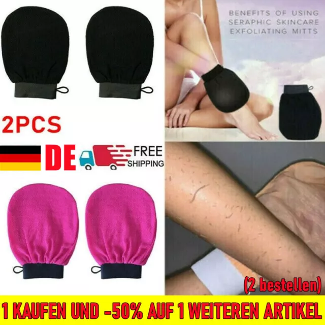 2X Marokkanischen Hamam Bad Peeling Handschuh Peeling Massage Tan Badehandschuh☆