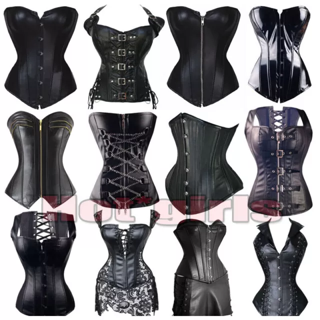 Sexy Boned Corset Basque Waist Trainer Steampunk Gothic Bustier Lace Up Costume