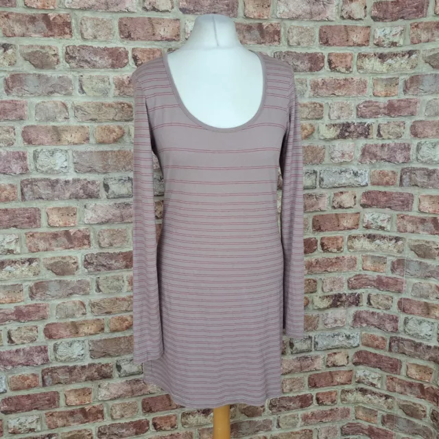 Fred Perry Dress Pink Striped UK 12  Long Sleeve Short Wool Blend Richard Nicoll