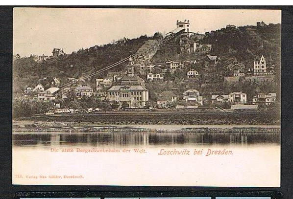 Loschwitz bei Dresden " Bergschwebebahn " schöne alte Karte