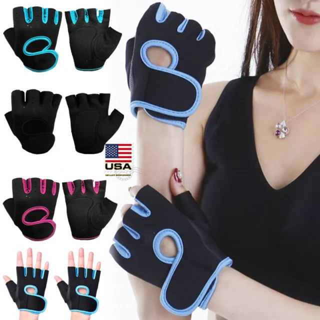 Women Men Half Finger Work Out Gym Gloves Sports Weight Lifting Exercise Fitness