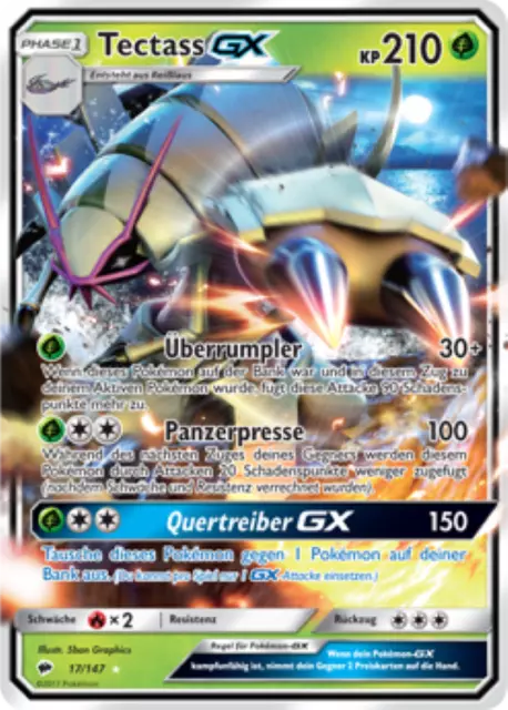 Tectass GX 17/147 Nacht in Flammen | Golisopod GX Deutsch Pokemon Sammelkarte