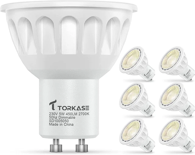 GU10 LED Glühbirnen, warmweiß 2700K, 50W Halogenäquivalent, dimmbar 5W 450LM E...