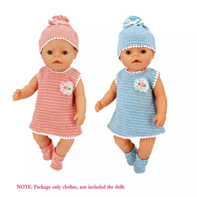 2Set Dolls Clothes W/Hat + Socks for 12~16 inch Reborn Baby Dolls Boy Girl Dolls