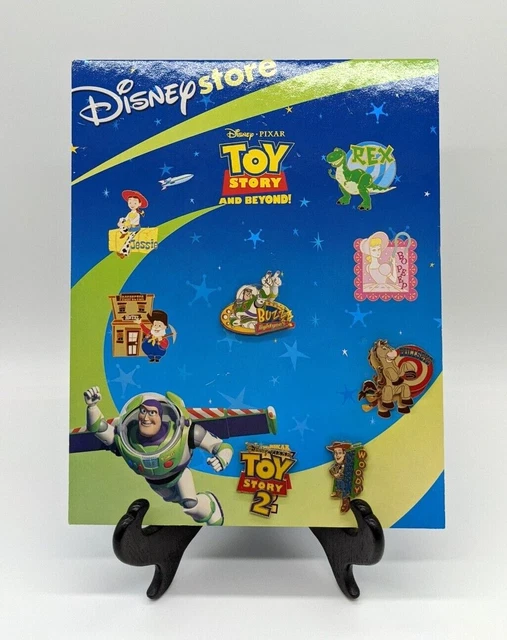 DISNEY STORE PIXAR TOY STORY & BEYOND Board & 4 Trading Pins Buzz Woody