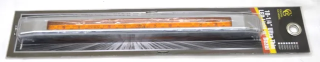 LED Light Bar Ultra Thin Amber 12 LEDs Amber Lens Chrome Bezel 10.25" GG#75970