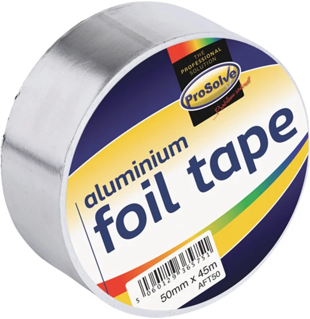 5 Rollen Prosolve 50mm x 45m Aluminiumfolie Band Wärmedämmung Reflexkanal