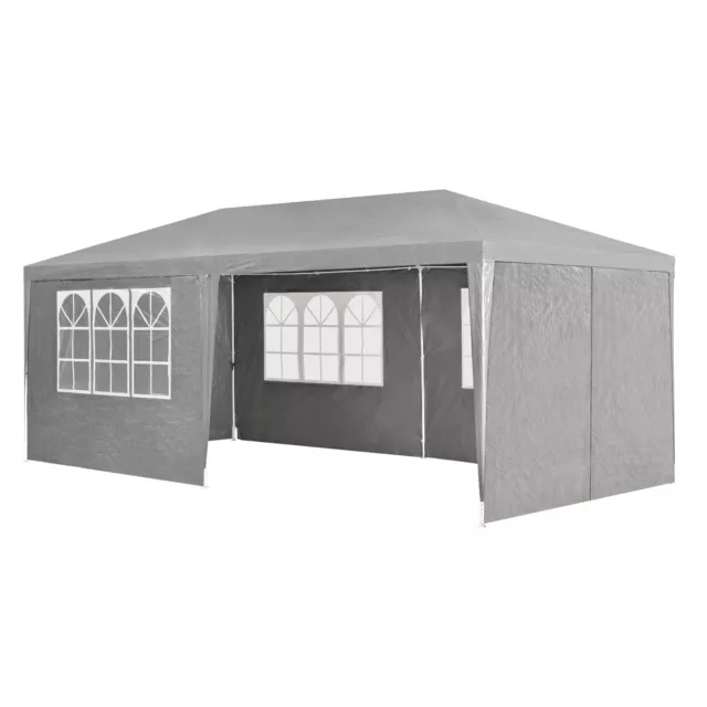 Partyzelt Pavillon Gartenzelt Gartenpavillon Festzelt Gazebo 3x6 m grau Juskys®